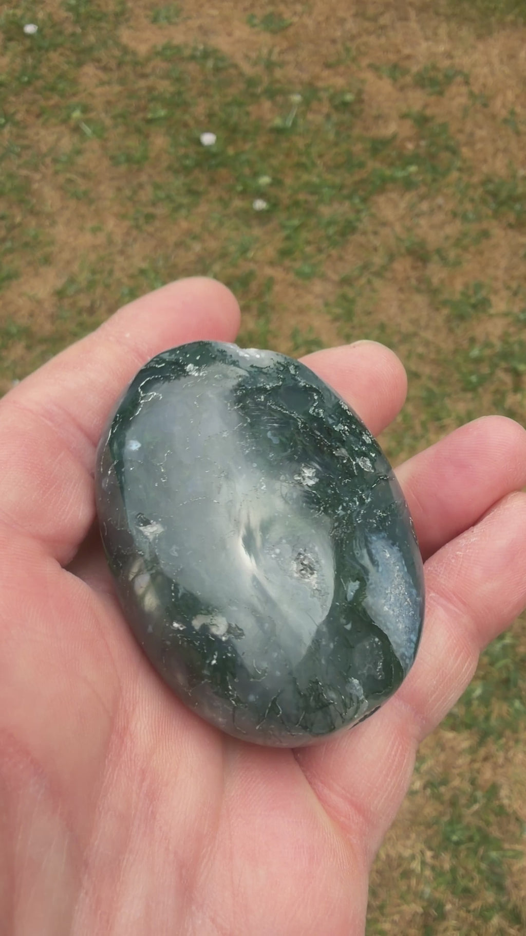 Moss Agate Palmstone 98 grams MAP08
