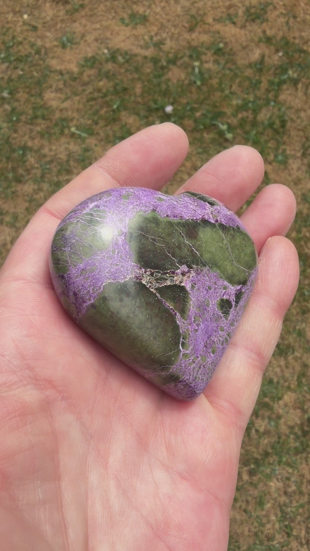 Atlantisite Stichtite Heart Crystal 114 grams AH02
