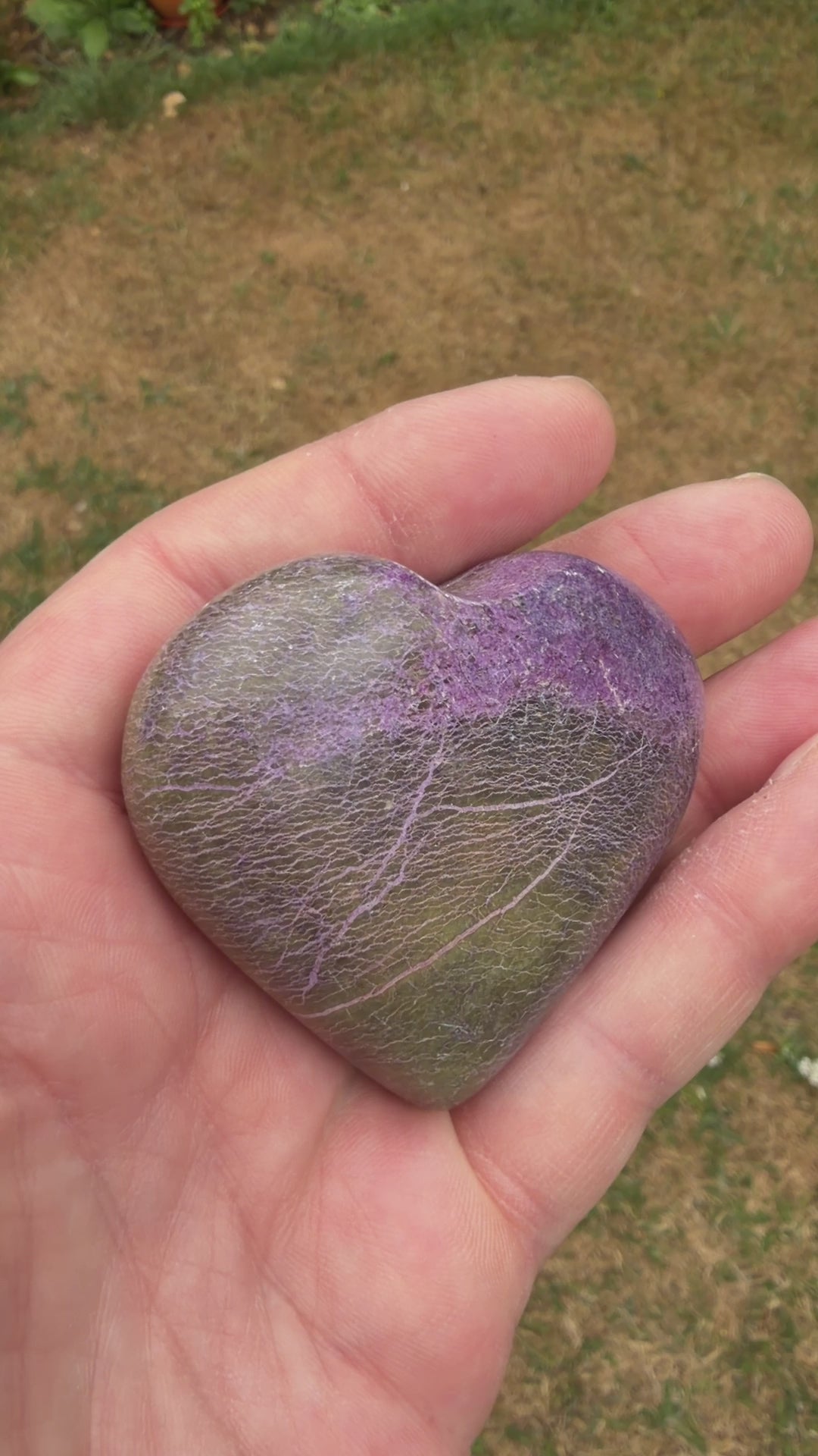 Atlantisite Stichtite Heart Crystal 88 grams AH10